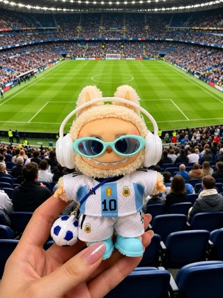 Llavero Muñeco Labubu 17cm Argentina mundial