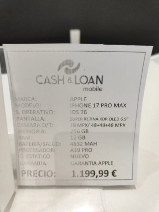 iPhone 17 Pro Max 256GB Arancione