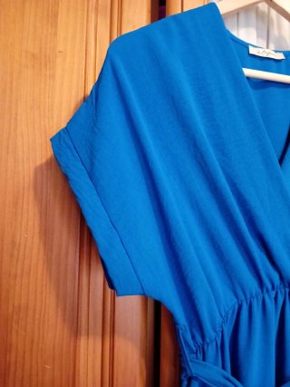 Vestido azul largo mujer