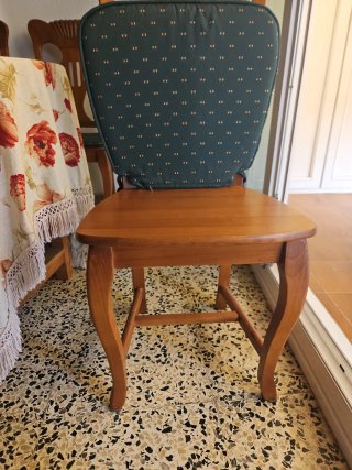 6 Sillas de Comedor Madera y Tela