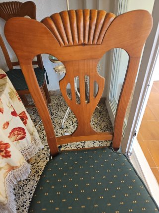 6 Sillas de Comedor Madera y Tela