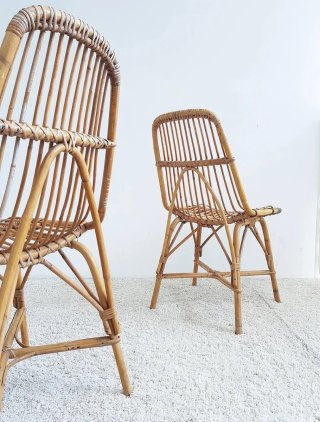 2 sillas de bambú Mid Century | Francia 60s