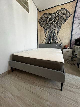 Cama Ikea Slattum + Colchón Hovag 1.45x2m