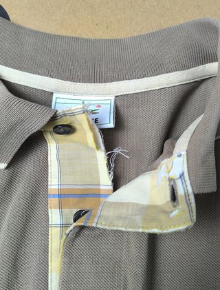 Polo Lacoste Vintage Beige Camel Bolsillo Talla 6
