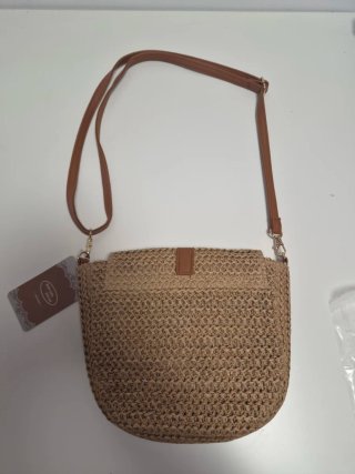 Bolso rafia verano beige y marrón
