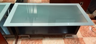 Mesa centro salón elevable de cristal