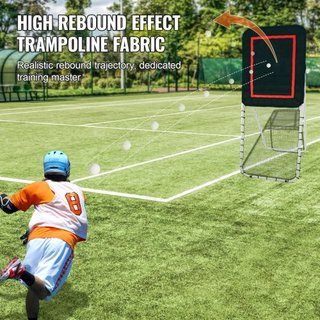 Reboteador de Lacrosse Plegable para Jardín, Red de Rebote de Voleibol de 3x8 Pies, Pantalla de Entrenamiento de Devolución de Béisbol y Softbol, Pared de Entrenamiento de Práctica de Tiro de Ángu...