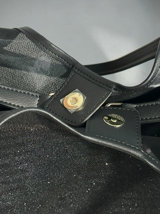 Borsa shopper VG nera con pochette
