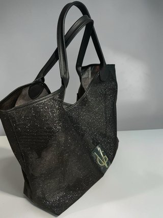 Borsa shopper VG nera con pochette