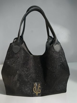 Borsa shopper VG nera con pochette