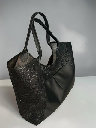Borsa shopper VG nera con pochette