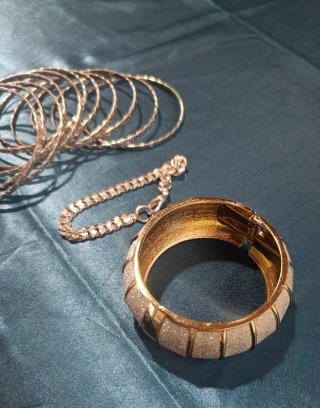 Lote pulseras bisutería color plata