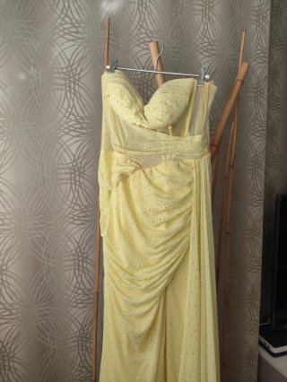 Vestido largo amarillo evento fiesta l
