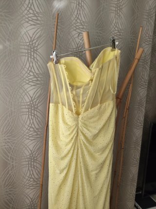 Vestido largo amarillo evento fiesta l