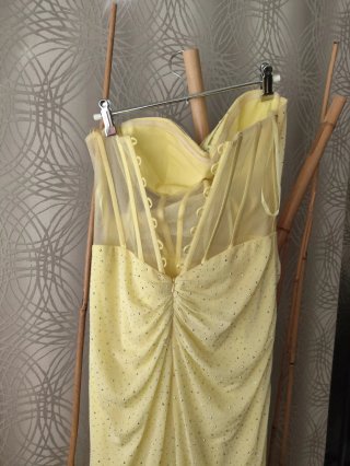 Vestido largo amarillo evento fiesta l