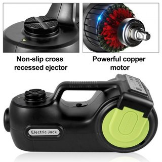 Gato Eléctrico de Coche 5 Toneladas, Gato Hidráulico Eléctrico con Llave de Impacto Eléctrica, Herramienta de Reparación de Coche con Gato Hidráulico con Luz LED, Rango de Elevación de 155-530 mm ...
