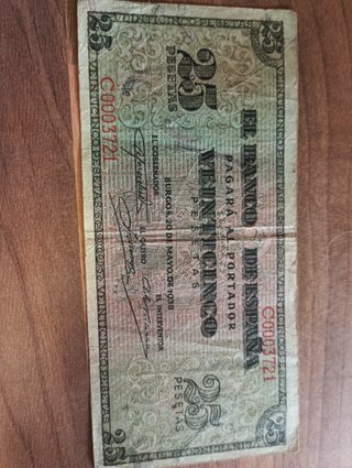 Billete 25 Pesetas Banco de España 1938