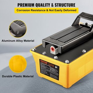 Bomba Hidráulica de Aire, Bomba Hidráulica de Pie de 10,000 PSI, Bomba de Aire/Hidráulica de 1.89 L Operada por Pie, con Manguera y Pistola de Pulverización para Montaje de Maquinaria Pesada, Repa...