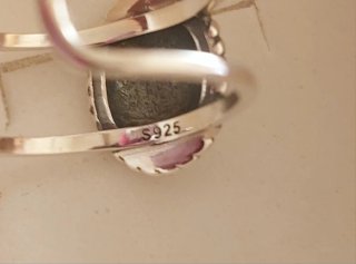 Sortija de plata925 ajustable con contraste