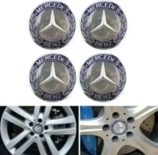 4 CENTROS RUEDA LLANTA TAPA ORIGINAL MERCEDES 75MM