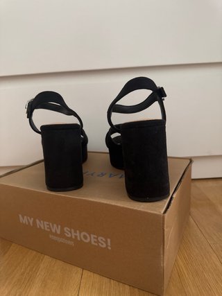 Sandalias tacón negras plataforma