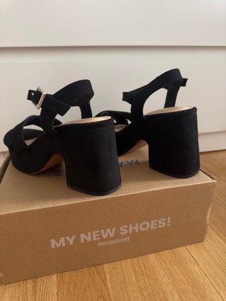 Sandalias tacón negras plataforma