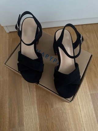 Sandalias tacón negras plataforma