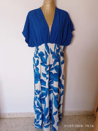 Vestido largo estampado floral talla 48