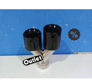 FE COLA IZQ ESCAPE UNIVERSAL 4 x 89MM ACERO INOX NEGRO AHUMA