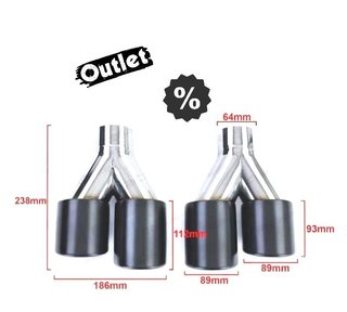 FE COLA IZQ ESCAPE UNIVERSAL 4 x 89MM ACERO INOX NEGRO AHUMA
