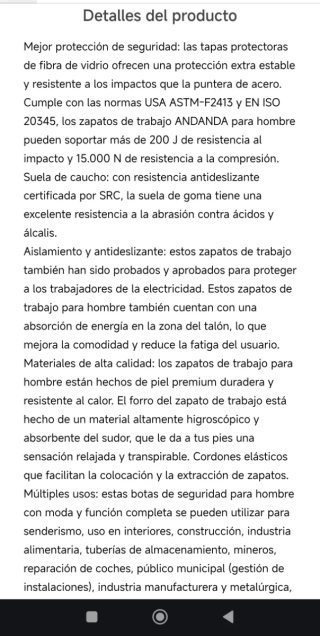 Botas de trabajo ANDANDA Hombre Talla 39