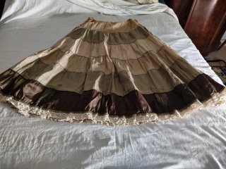 Falda larga italiana T46 Beige/Marrón