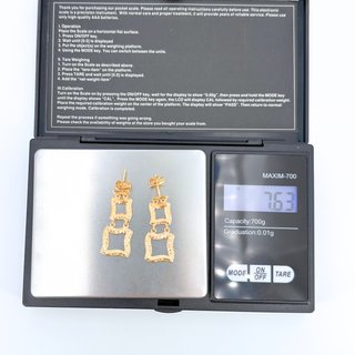 Pendientes Oro 18K, Vintage, 7.63gr
