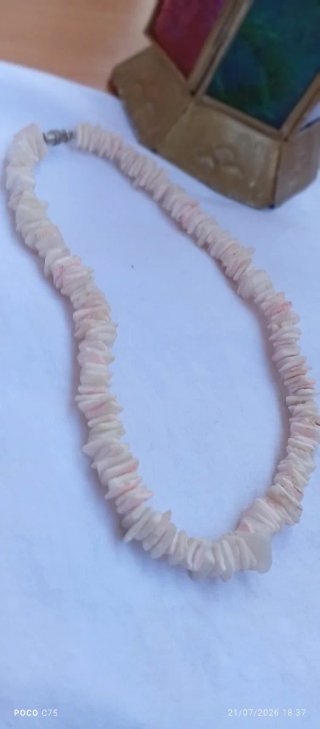Collar vintage perlas rosas y blancas