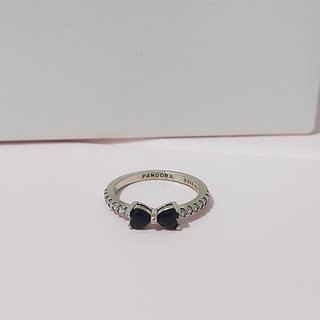 Anillo Pandora Moño Negro Plata 925 PRECIO FIJO