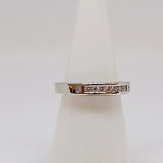 Sortija Oro Blanco 18k Media Corona Brillantes