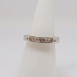 Sortija Oro Blanco 18k Media Corona Brillantes