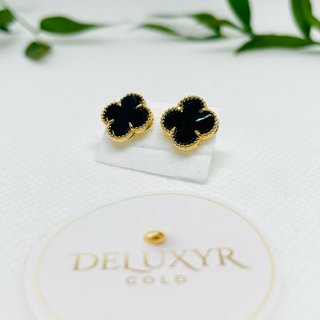 Topos Trébol Oro Laminado 18K Negro