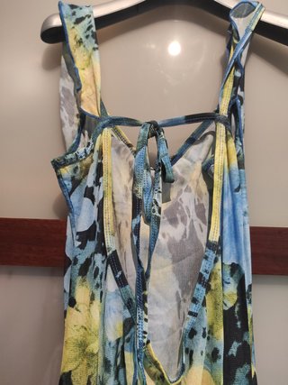 Vestido largo estampado playa