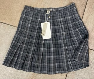 Falda Plisada Cuadros Pull&Bear Gris