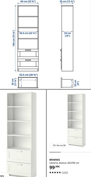 Estantería BRIMNES IKEA Blanca