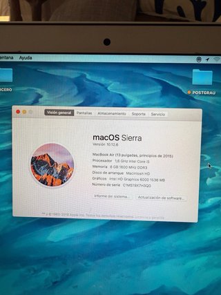 MacBook Air 13 2015 8GB - Funciona solo enchufado