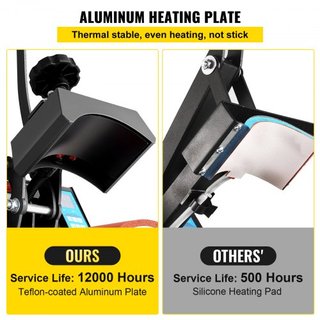 Prensa de Calor para Sombreros Máquina de Prensa de Calor de 5.5 x 3.5 pulgadas 600W Máquina Profesional de Prensa de Calor para Sombreros y Gorras con 12000 Horas de Vida Temporizador Digital LCD...