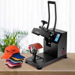Prensa de Calor para Sombreros Máquina de Prensa de Calor de 5.5 x 3.5 pulgadas 600W Máquina Profesional de Prensa de Calor para Sombreros y Gorras con 12000 Horas de Vida Temporizador Digital LCD...