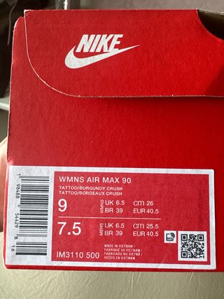 Nike Air Max 90 Burgundy Crush Talla 40 A ESTRENAR