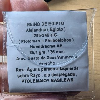 Hemidracma Ptolomeo II Egipto 285-246 a.C.