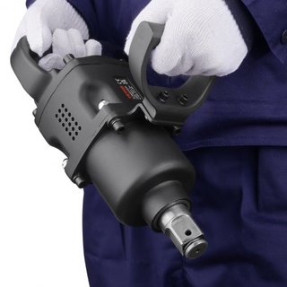 Llave de Impacto Neumática de 2.5 cm, Hasta 3690.5 Nm de Salida de Torque Inverso Llave de Impacto Neumática de 2.5 cm Ligera con 2 Mangos para Reparaciones y Mantenimiento Pesado