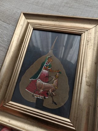 Pintura India Hoja Pipal Arte Hindú
