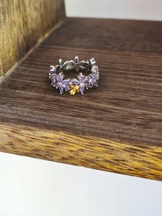 Anillo floral de Plata