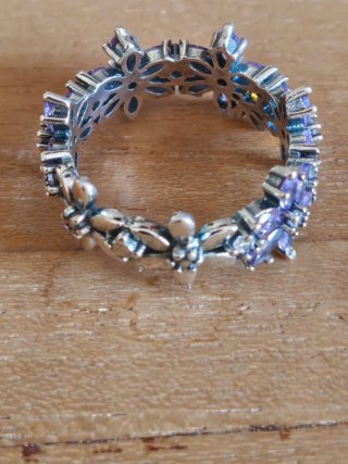 Anillo floral de Plata